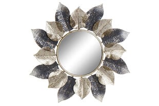 Настенное зеркало DKD Home Decor Зеркало Листья Серый Позолоченный Металл (76 x 5 x 76 cm) цена и информация | Зеркала | kaup24.ee