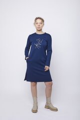 Женское повседневное платье с рисунком, синее цена и информация | Платья | kaup24.ee