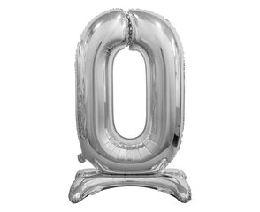 Fooliumist õhupall number "0", 74 cm, värv: hõbedane (BC-ASS0) 9281 цена и информация | Шарики | kaup24.ee