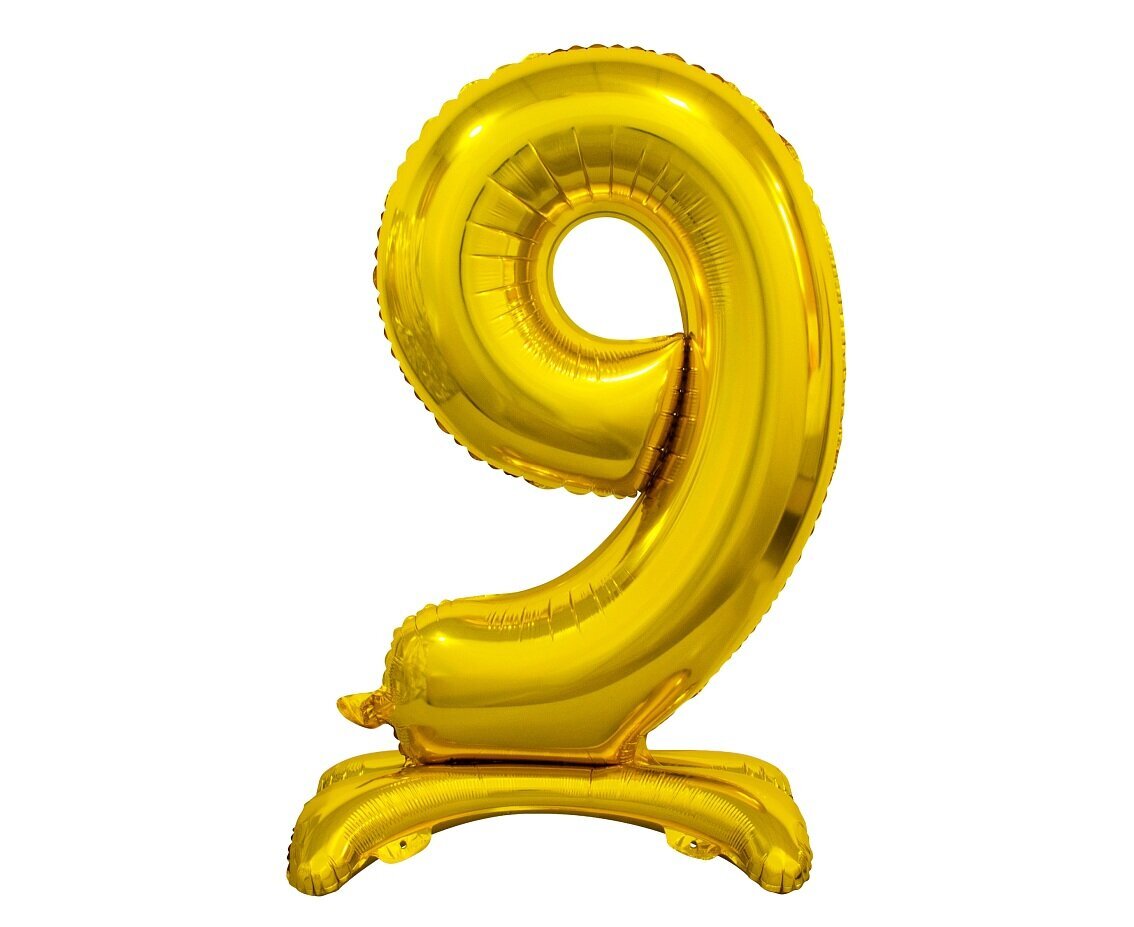 Fooliumist õhupall number "9", 74 cm, värv: kuldne (BC-ASZ9) 9663 hind ja info | Õhupallid | kaup24.ee