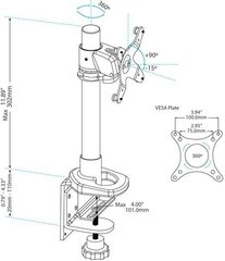 Startech armpivot, Vesa 100, 12-30" цена и информация | Кронштейны для монитора | kaup24.ee