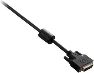 Цифровой видео кабель DVI-D V7 V7E2DVI-02M-BLK      (2 m) Чёрный цена и информация | Кабели и провода | kaup24.ee
