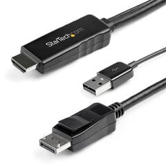 Адаптер Display Port—HDMI/VGA Startech HD2DPMM2M            (2 m) Чёрный цена и информация | Кабели и провода | kaup24.ee