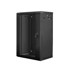 Wall-Mounted Rack 19'' 18U 600X450mm black hind ja info | Komponentide tarvikud | kaup24.ee