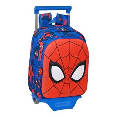 Ratastega koolikott Spiderman Great Power Punane Sinine (27 x 33 x 10 cm) hind ja info | Koolikotid, sussikotid | kaup24.ee