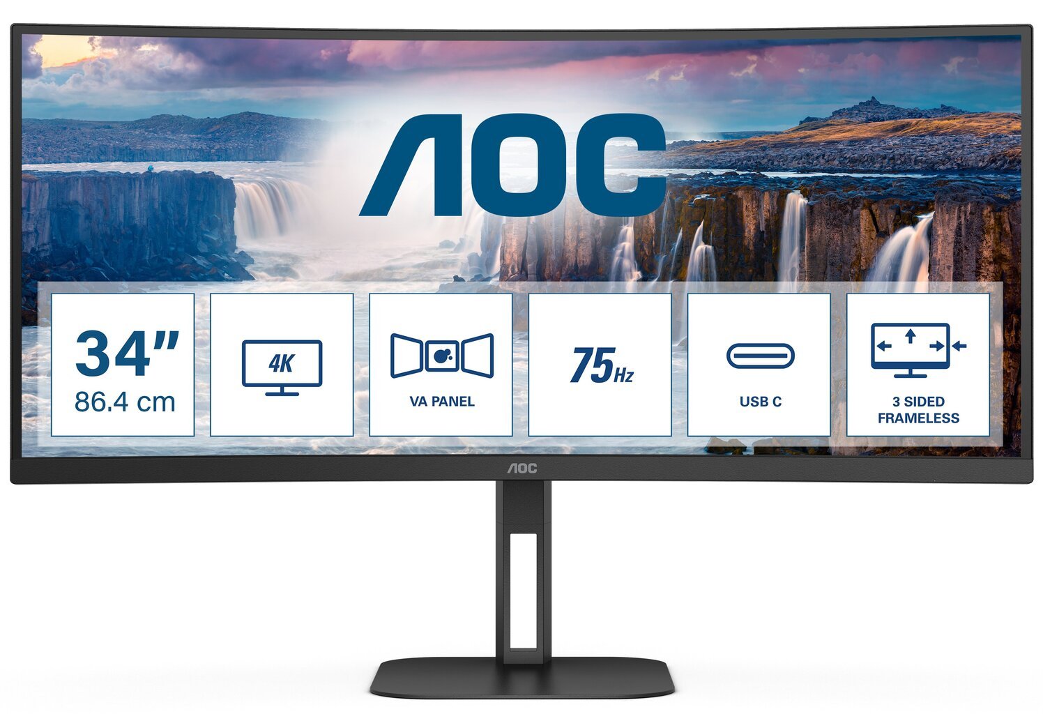 AOC V5 CU34V5C 34" Wide Quad HD LED CU34V5C/BK цена и информация | Monitorid | kaup24.ee