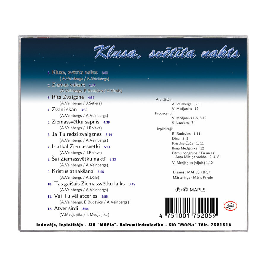 CD Klusa, Svetita Nakts - Ziemassvetku Izlase hind ja info | Vinüülplaadid, CD, DVD | kaup24.ee