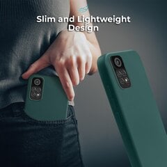 Moozy Lifestyle Ümbris Xiaomi Redmi Note 11, Xiaomi Redmi Note 11S - Esmaklassiline Silikoonümbris Mattviimistlusega ja Pehme Mikrokiudvoodriga, Tumeroheline цена и информация | Чехлы для телефонов | kaup24.ee