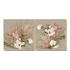 Maal DKD Home Decor polüstüreen Kwiaty Kangas (2 pcs) (70 x 4 x 70 cm) hind ja info | Seinapildid | kaup24.ee