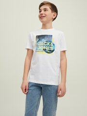 Jack & Jones laste T-särk 12214084*03, valge hind ja info | Poiste särgid | kaup24.ee