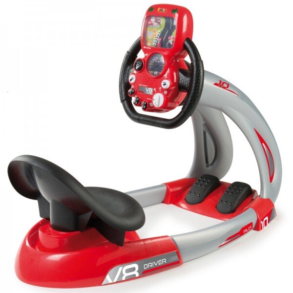 Sõidusimulaator Smoby V8 Driver liikuvate pedaalidega hind ja info | Poiste mänguasjad | kaup24.ee