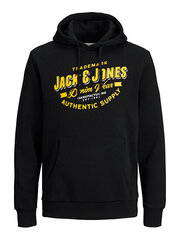 Толстовка мужская JJELOGO 12189736, черная цена и информация | Jack&Jones Одежда, обувь и аксессуары | kaup24.ee