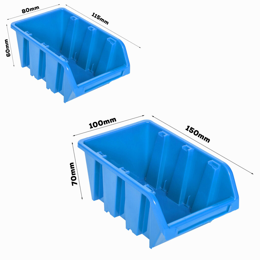 Hoiusüsteemi seinariiul 576 x 1170 mm, 81 kasti цена и информация | Tööriistakastid, tööriistahoidjad | kaup24.ee