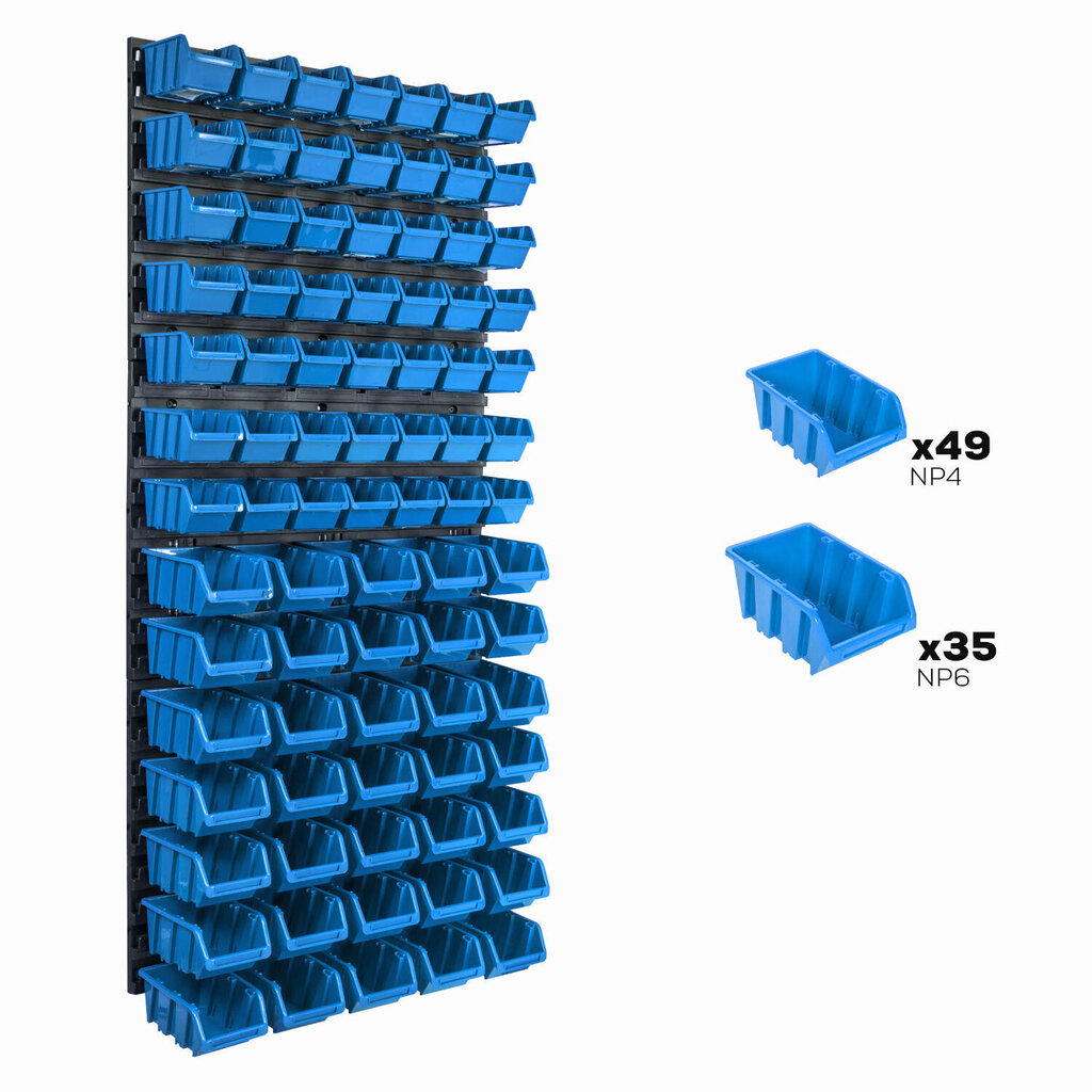 Hoiusüsteemi seinariiul 576 x 1170 mm, 81 kasti цена и информация | Tööriistakastid, tööriistahoidjad | kaup24.ee