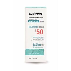 Солнцезащитное жидкое средство Babaria Solar Mineral UV Spf 50 (50 ml) цена и информация | Кремы от загара | kaup24.ee