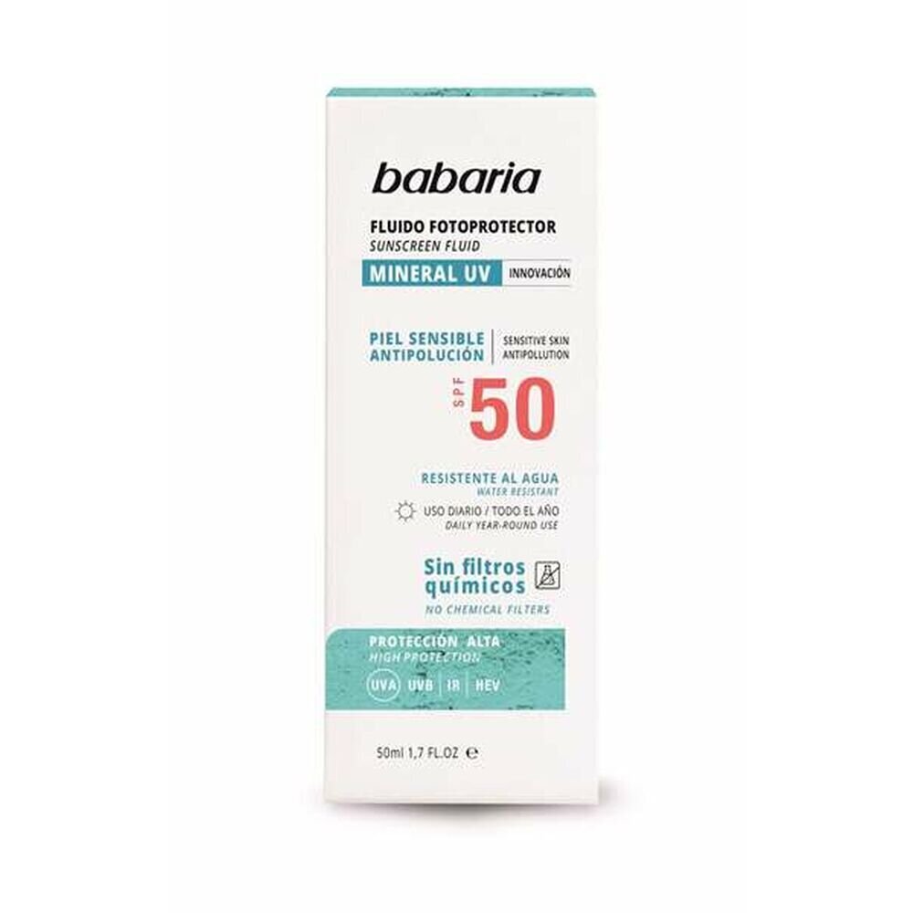 Päikesekaitsekreem Babaria Solar Mineral UV Spf 50 (50 ml) hind ja info | Päikesekreemid | kaup24.ee