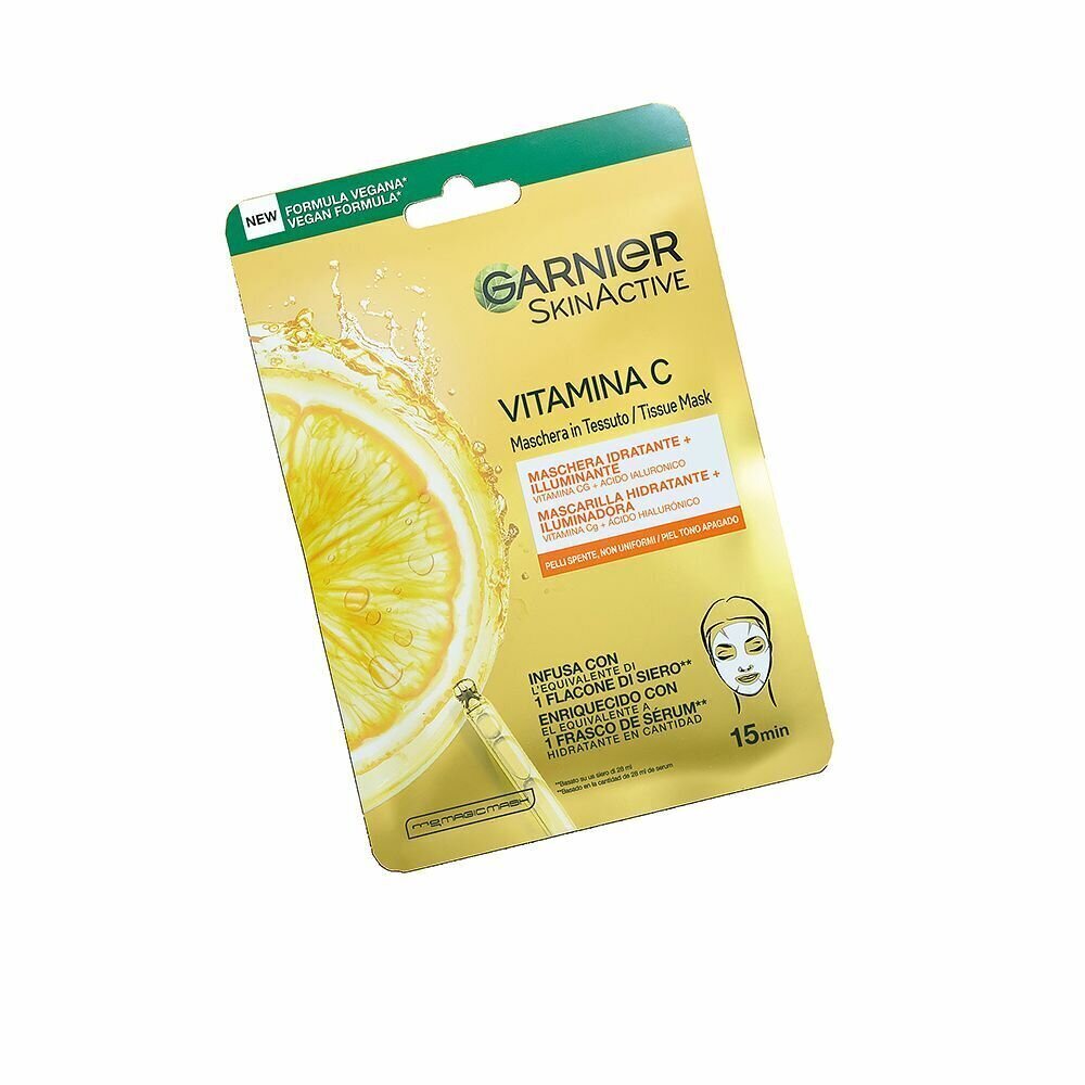 Valgustav mask Garnier Skinactive Niisutav Vitamiin C hind ja info | Näomaskid, silmamaskid | kaup24.ee
