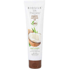 Stiliseerimiskreem Farouk Biosilk Silk Therapy Coconut Oil Lokkis juuksed (148 ml) hind ja info | Viimistlusvahendid juustele | kaup24.ee