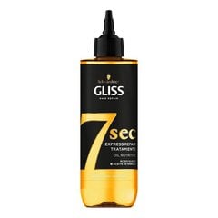 Taastav juuksemask Schwarzkopf Gliss 7 Sec Oil Nutritive Oleiinhape (200 ml) цена и информация | Маски, масла, сыворотки | kaup24.ee