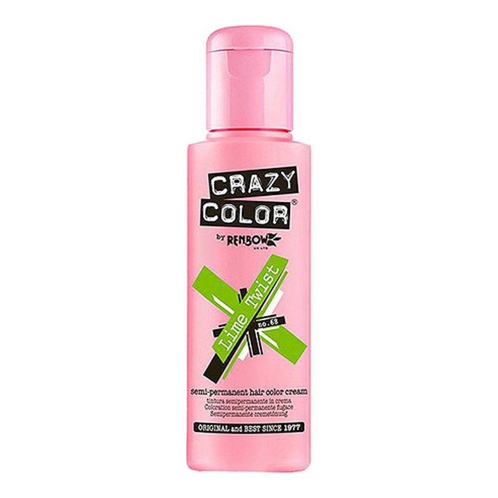 Poolpüsiv Toon Lime Twist Crazy Color Nº 68 (100 ml) hind ja info | Juuksevärvid | kaup24.ee