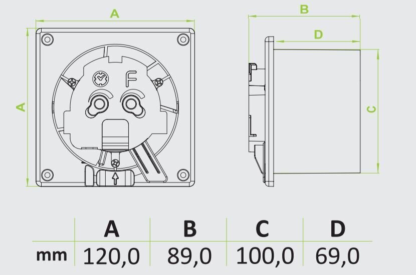 Väljatõmbeventilaator dRim 100 HS BB, Silver Matte, niiskusandur hind ja info | Vannitoa ventilaatorid | kaup24.ee