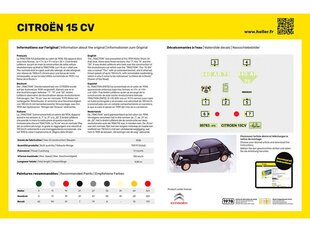 Heller - Citroën 15 CV mudeli komplekt, 1/24, 56763 hind ja info | Klotsid ja konstruktorid | kaup24.ee