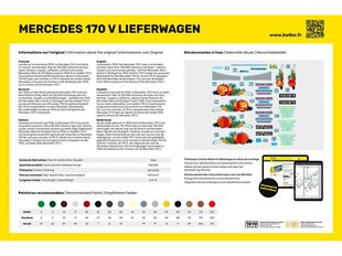 Heller - Mercedes 170 V Lieferwagen mudeli komplekt, 1/24, 56736 hind ja info | Klotsid ja konstruktorid | kaup24.ee