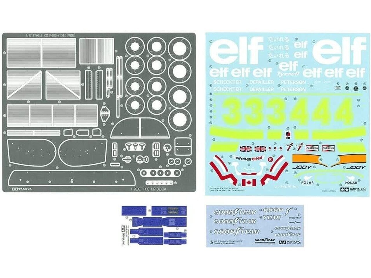 Tamiya - Tyrrell P34 Six Wheeler w/Photo-etched Parts, 1/12, 12036 hind ja info | Klotsid ja konstruktorid | kaup24.ee