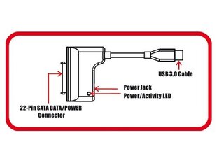 SATA Kaabel i-Tec USB3STADA hind ja info | USB jagajad, adapterid | kaup24.ee