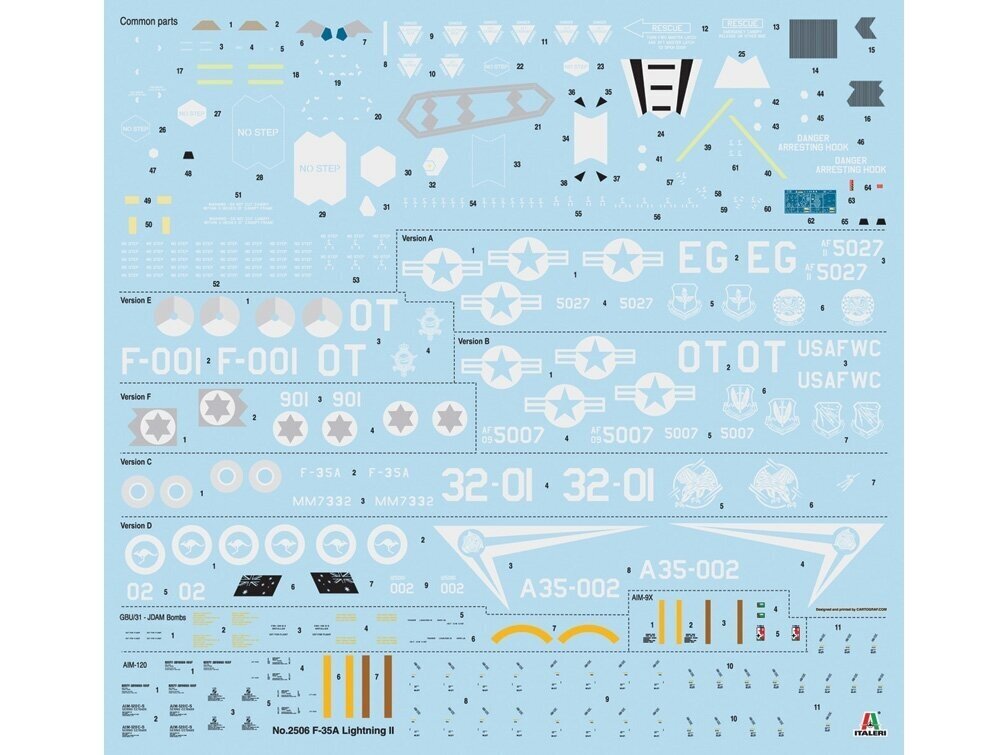 Italeri - F-35A Lightning II, 1/32, 2506 цена и информация | Klotsid ja konstruktorid | kaup24.ee
