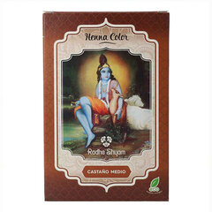 Poolpüsiv värv Henna Radhe Shyam Keskmine kastan (100 g) hind ja info | Juuksevärvid | kaup24.ee