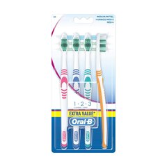 Зубная щетка Oral-B Shiny Clean, средняя, 4 штуки цена и информация | Для ухода за зубами | kaup24.ee