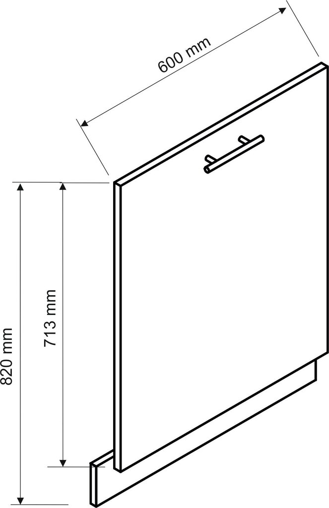 Nõudepesumasina esiosa VITA FZ 59,6x71,3 cm (FZ 60 P.U.), valge hind ja info | Köögikapid | kaup24.ee