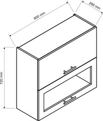 Подвесной кухонный шкаф NATALIA WS80GRF/2 SD, серый цвет цена и информация | Кухонные шкафчики | kaup24.ee