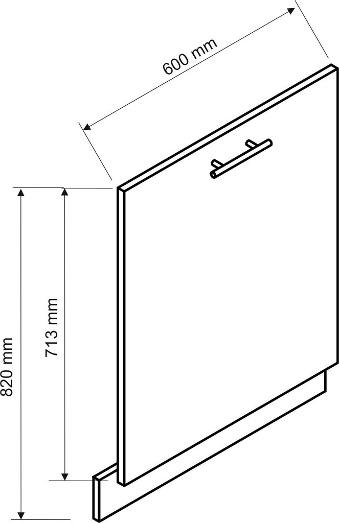 Nõudepesumasina esiosa NATALIA FZ.60 P.Z (59,6x71,3 cm), hall цена и информация | Köögikapid | kaup24.ee