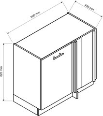 Напольный кухонный шкаф NATALIA DNP P/L, серый цвет цена и информация | Кухонные шкафчики | kaup24.ee