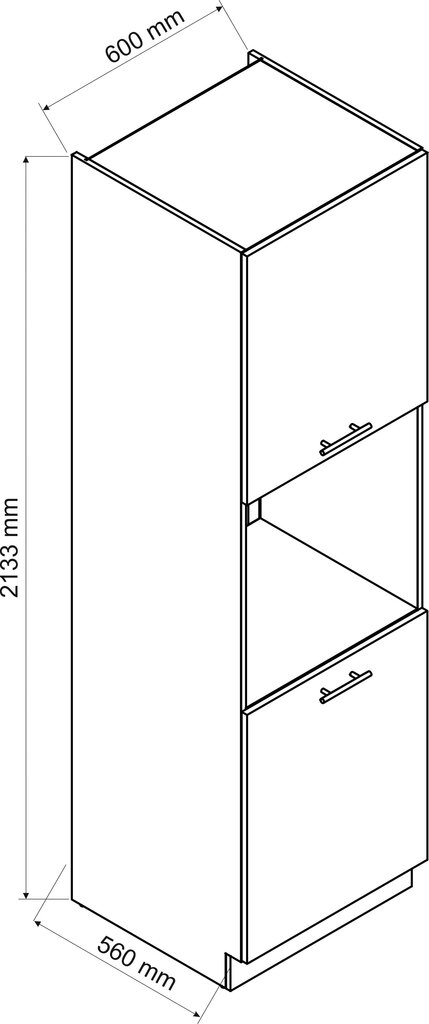 Köögikapp ahjule NATALIA D60PK/2133 P/l, hall цена и информация | Köögikapid | kaup24.ee