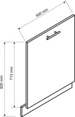 Nõudepesumasin esiosa CLARA 59.6x71.3, tamm цена и информация | Кухонные шкафчики | kaup24.ee