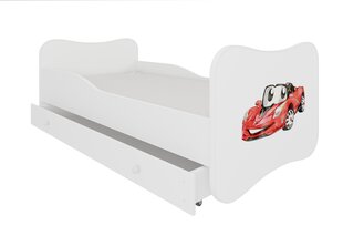 Lastevoodi Gonzalo Red Car 160x80cm + Madrats + Sahtel hind ja info | Lastevoodid | kaup24.ee