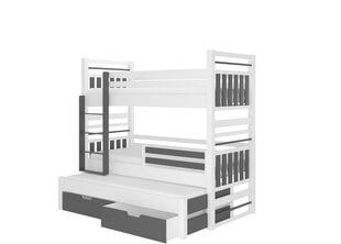 Детская кровать Hippo 190x87x175см, белая/серая цена и информация | Детские кровати | kaup24.ee