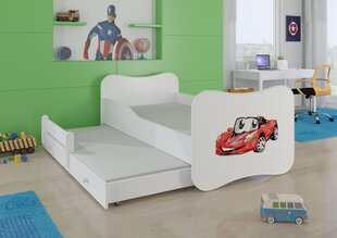 Lastevoodi Gonzalo II Red Car 160x80cm + madrats цена и информация | Детские кровати | kaup24.ee