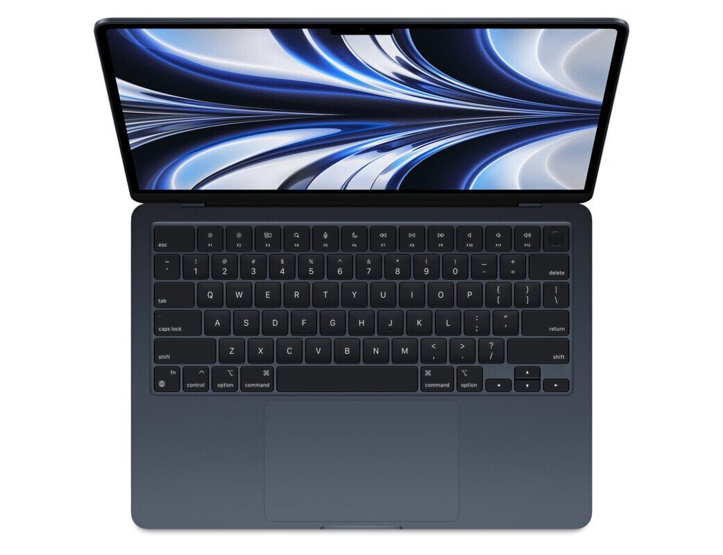 Notebook|APPLE|MacBook Air|MLY43RU/A|13.6"|2560x1664|RAM 8GB|SSD 512GB|8-core GPU|ENG/RUS|macOS Monterey|Midnight|1.24 kg|MLY43RU/A hind ja info | Sülearvutid | kaup24.ee