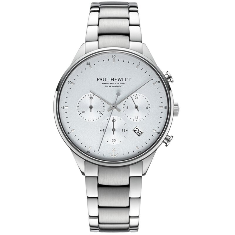 Meeste käekell Paul Hewitt Solar Chrono Silver White PH-W-0302 PH-W-0302 hind ja info | Meeste käekellad | kaup24.ee