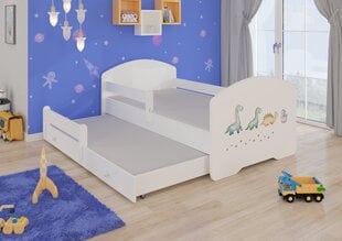 Lastevoodi Pepe II Barrier Dinosaurs 160x80cm + Madrats hind ja info | Lastevoodid | kaup24.ee