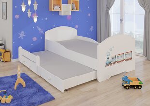 Детская кровать Pepe II Railway 160x80см + Матрас цена и информация | Детские кровати | kaup24.ee