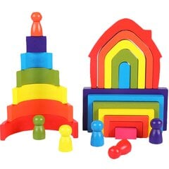 Puidust püramiid - Vikerkaar hind ja info | Imikute mänguasjad | kaup24.ee