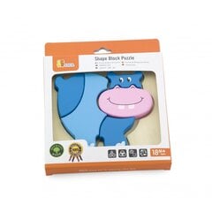 Puidust puzzle Mini - Begemotas цена и информация | Игрушки для малышей | kaup24.ee