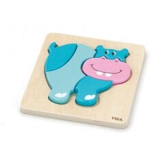 Puidust puzzle Mini - Begemotas hind ja info | Imikute mänguasjad | kaup24.ee