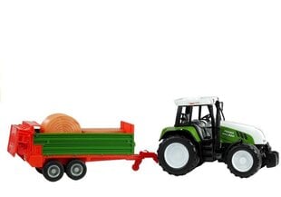 Suur traktor koos haagisega, 65 cm, roheline hind ja info | Poiste mänguasjad | kaup24.ee