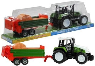 Suur traktor koos haagisega, 65 cm, roheline hind ja info | Poiste mänguasjad | kaup24.ee